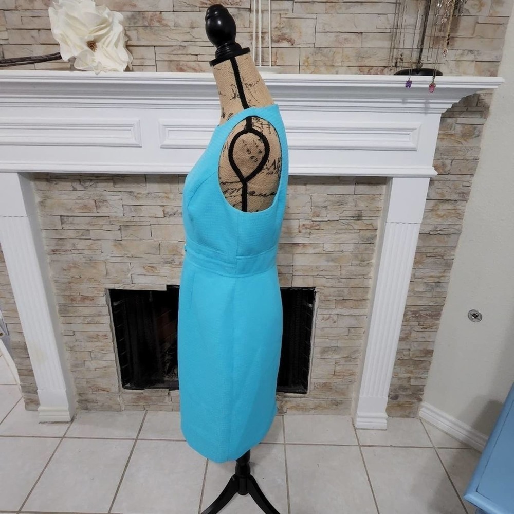 Tahari Levine studio 50s vibe teal classic iconic sheath dress size 8 new - Picture 5 of 8